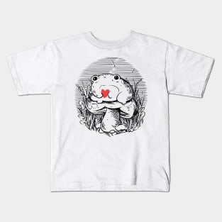 Cottagecore chonky heart frog Kids T-Shirt